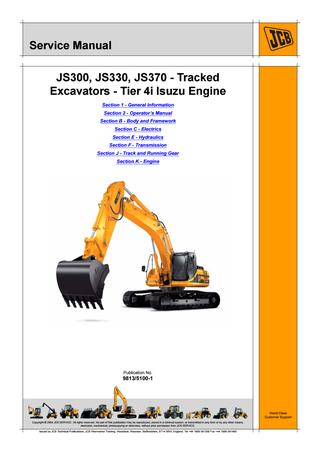 download JCB JZ 70 Tracked Excavator able workshop manual