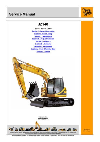 download JCB JZ140 Tier3 Tracked Excavator able workshop manual