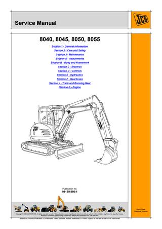 download JCB Mini Excavator 8040Z Workable workshop manual