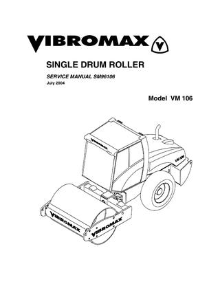 download JCB Vibromax VM106 Single Drum Roller able workshop manual