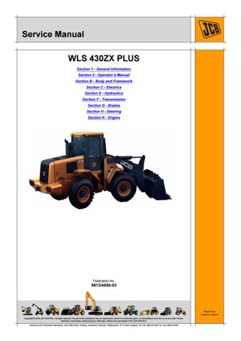 download JCB WLS 430ZX Wheeled Loader able workshop manual