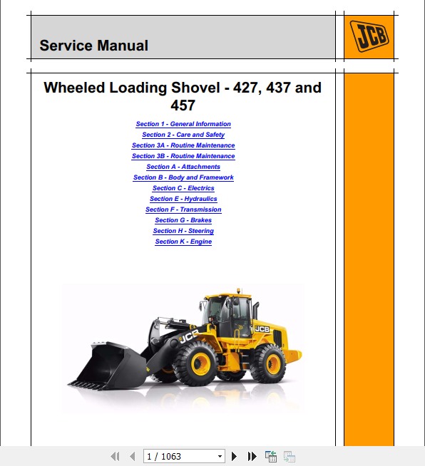 download JCB WLS 430ZX Wheeled Loader able workshop manual