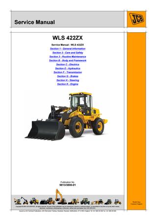 download JCB WLS 430ZX Wheeled Loader able workshop manual