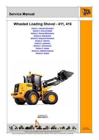 download JCB Wheel LOADING SHOVEL 411B able workshop manual