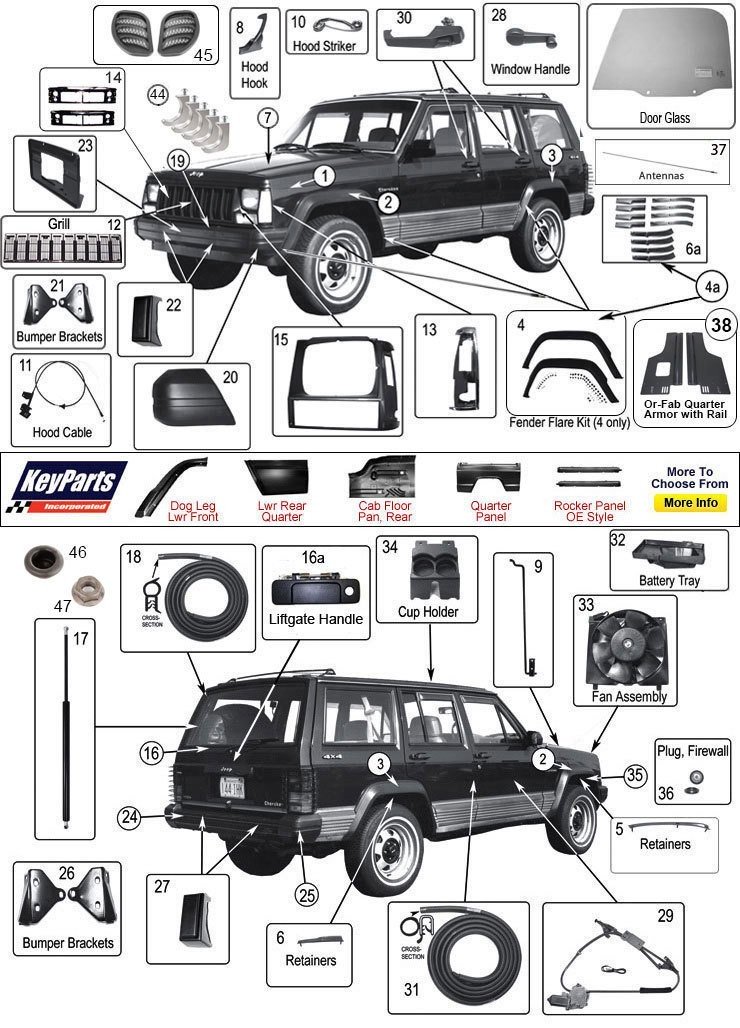 download JEEP CHEROKEE XJ Parts workshop manual