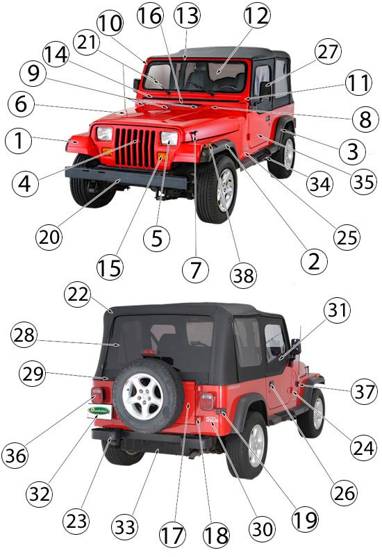 download JEEP WRANGLER YJ Parts workshop manual