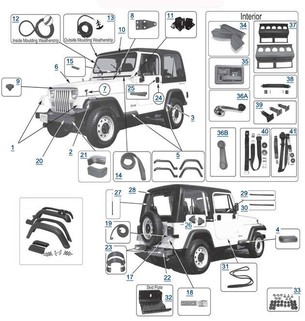 download JEEP WRANGLER YJ Parts workshop manual