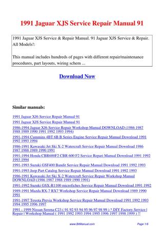 download Jaguar XJS 91 workshop manual