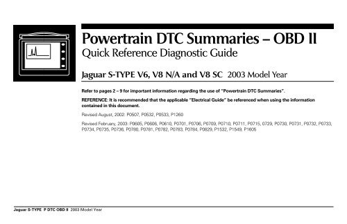 download Jaguar XK Range V8 Powertrain DTCOBD II OBD2 workshop manual