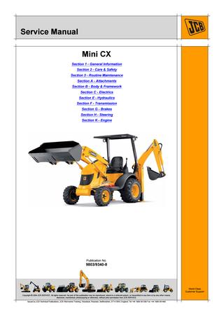 download Jcb Mini Cx Backhoe Loader able workshop manual