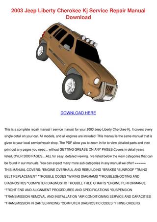 download Jeep Liberty Cherokee KJ workshop manual