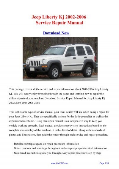 download Jeep Liberty Kj workshop manual