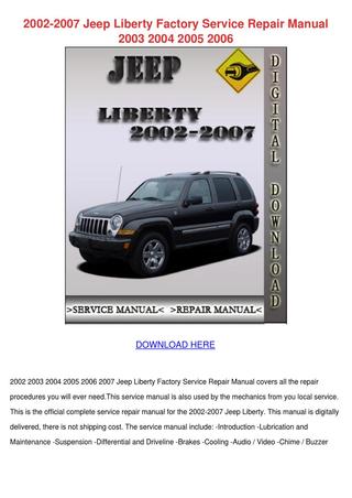 download Jeep Liberty workshop manual