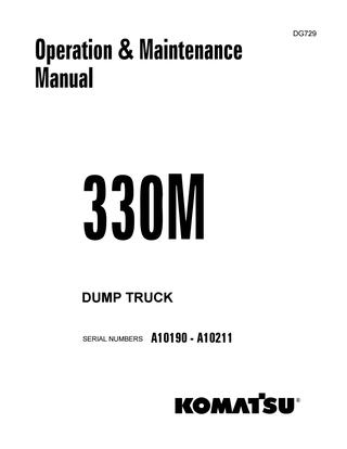download KOMATSU 330M Dump Truck + Operation able workshop manual