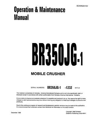 download KOMATSU BR350JG 1 MOBILE CRUSHER + Operation able workshop manual