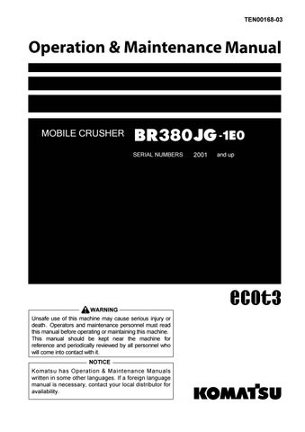 download KOMATSU BR380JG 1 MOBILE CRUSHER Operation able workshop manual