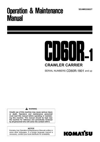 download KOMATSU CD60R 1 Crawler CARRIER Operation S N up able workshop manual