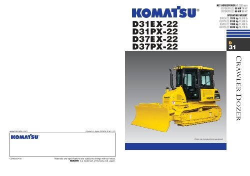 download KOMATSU D31EX PX 22 D37EX PX 22 DOZER able workshop manual