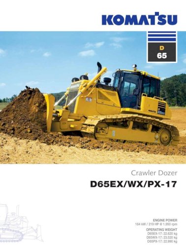 download KOMATSU D65EX 15E0 D65PX 15E0 D65WX 15E0 BULLDOZER Operation able workshop manual