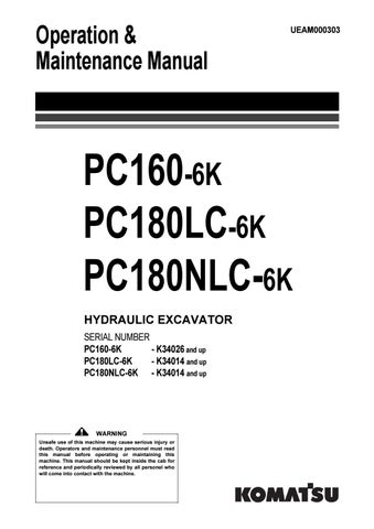 download KOMATSU PC180LC 3K Hydraulic Excavator ue Manua able workshop manual