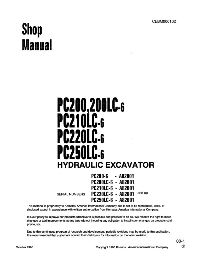 download KOMATSU PC200 PC200LC 6 PC210 PC210LC 6 able workshop manual