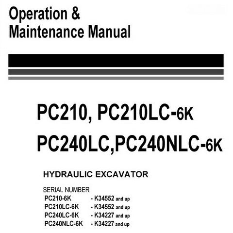 download KOMATSU PC210 6K PC210LC 6K PC240LC 6K PC240NLC 6K Hydraulic Excavator able workshop manual