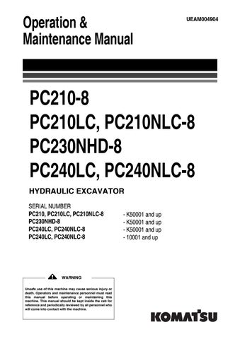 download KOMATSU PC240LC 8 Hydraulic Excavator able workshop manual
