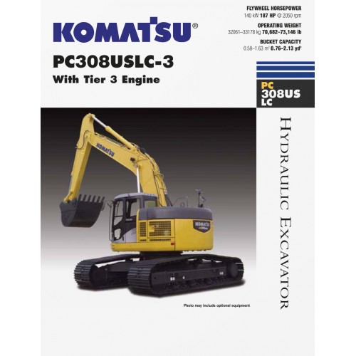 download KOMATSU PC308USLC 3 Hydraulic Excavator + Operation able workshop manual