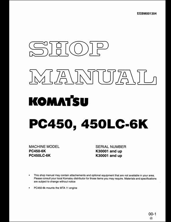 download KOMATSU PC450 6K able workshop manual