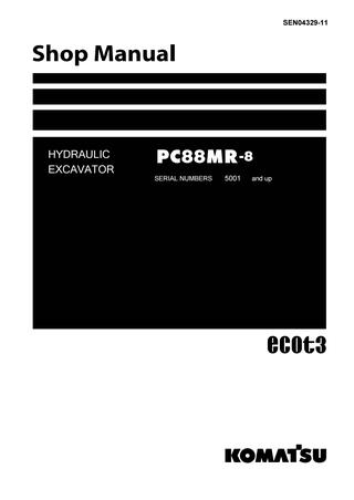 download KOMATSU PC88MR 8 Hydraulic Excavator able workshop manual