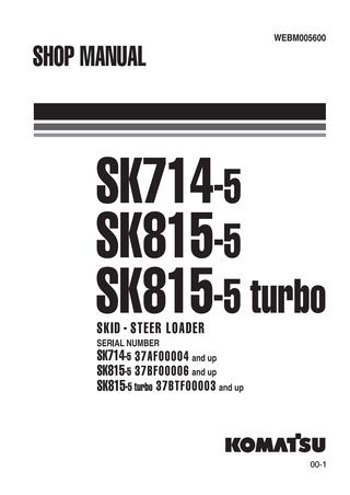 download KOMATSU SK815 5 TURBO SKID STEER Loader able workshop manual