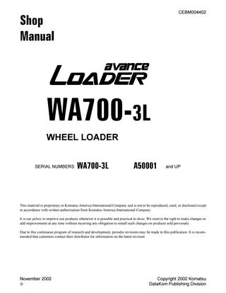 download KOMATSU WA250 3 PARALLEL TOOL CARRIER + Operation able workshop manual