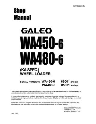 download KOMATSU WA450 2 Wheel Loader able workshop manual