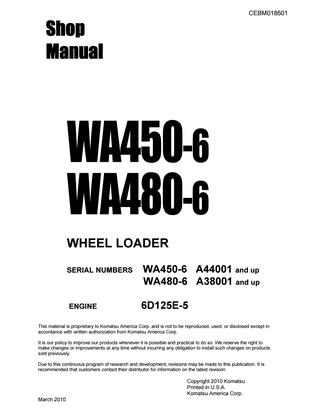 download KOMATSU WA450 2 Wheel Loader able workshop manual