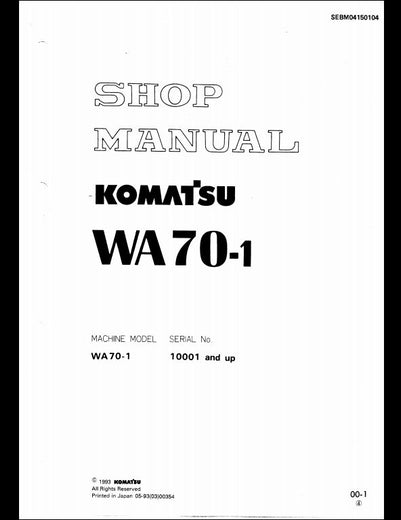download KOMATSU WA70 5 Wheel Loader Operation able workshop manual