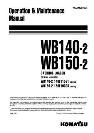 download KOMATSU WB140 2 WB150 2 BACKHOE LOADERS Operation able workshop manual