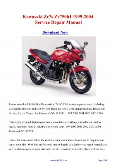 download Kawasaki ZR7 ZR7S Motorcycle able workshop manual