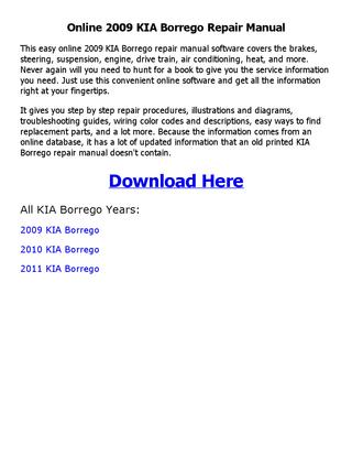 download Kia Borrego workshop manual