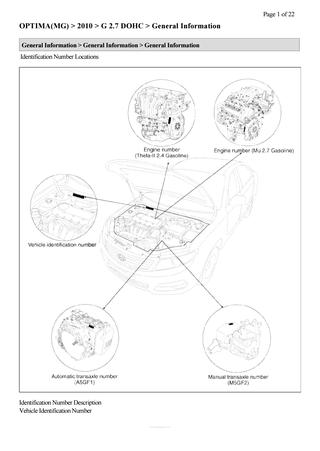 download Kia Optima 2.7L able workshop manual