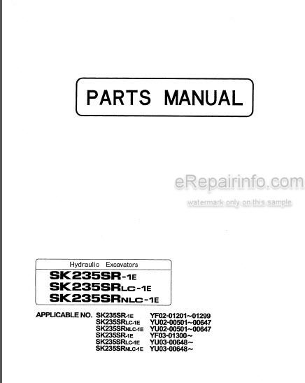 download Kobelco SK235SR 1E Hydraulic Excavator able workshop manual