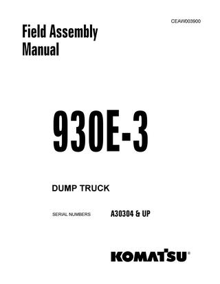 download Komatsu 930E 3 Dump Truck able workshop manual