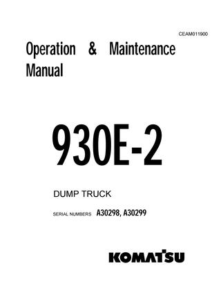 download Komatsu 930E 3 Dump Truck able workshop manual