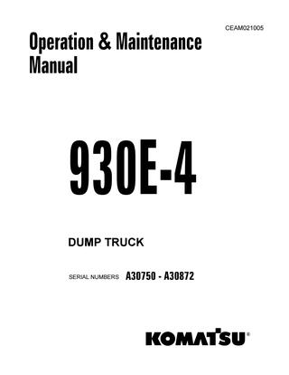 download Komatsu 930E 4 Dump Truck TIER 4 able workshop manual