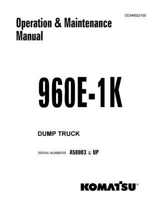 download Komatsu 960E 2 Dump Truck able workshop manual