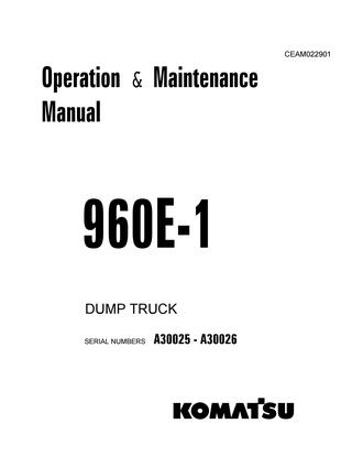 download Komatsu 960E 2 Dump Truck able workshop manual