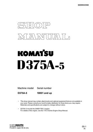 download Komatsu D375A 3 able workshop manual