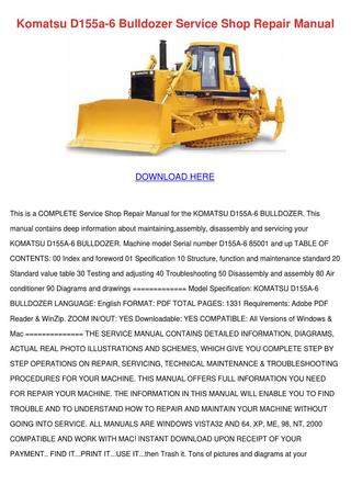 download Komatsu D58P 1 Bulldozer able workshop manual
