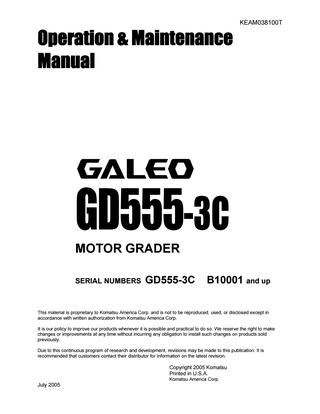 download Komatsu GD555 3C Motor Grader able workshop manual