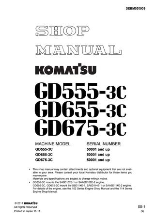 download Komatsu GD555 3C Motor Grader able workshop manual