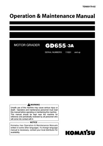 download Komatsu GD655 3A operation able workshop manual